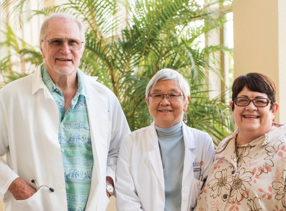 Dr. Monty Downs, Dr. Geri Young and Cathy Adams are each celebrating Wilcox’s 80th anniversary with major gifts to the medical center