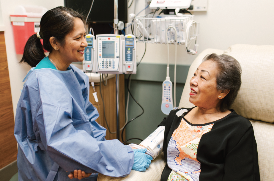 Adele and her favorite infusion nurse Elvira Dejesus