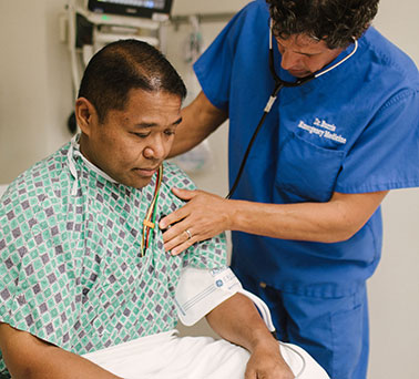 patient receiving emergency care