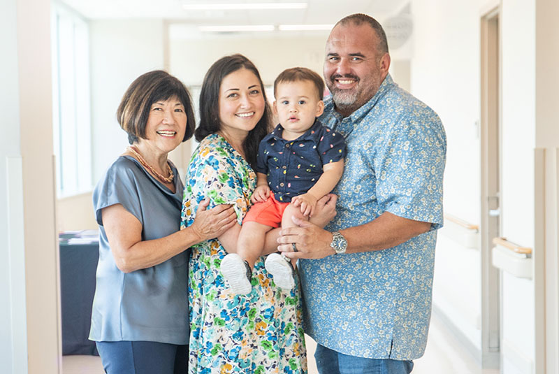 From left: Diane Ono; her daughter, Mari Galiher Martin; Owen Martin; and Daren Martin.