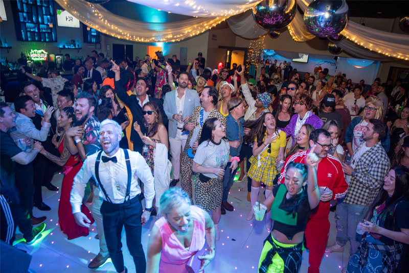 Guests danced to the ‘90s hits from the cover band Saved By the 90s.