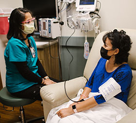 woman patient with a nurse